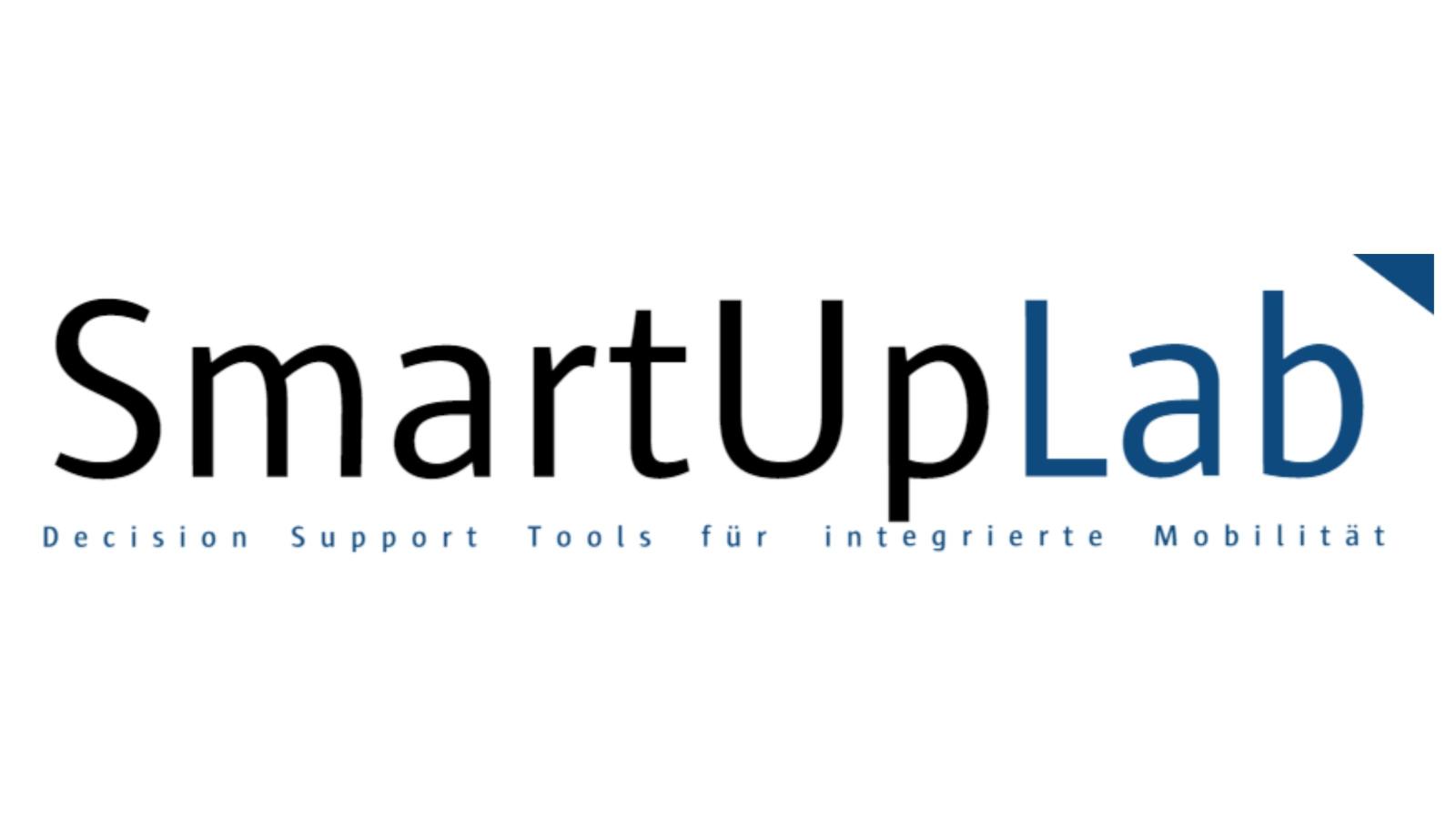 Logo des Projekts SmartUpLab C im Untertitel steht Decision, Support, Tools fr intergrierte Mobilit?t