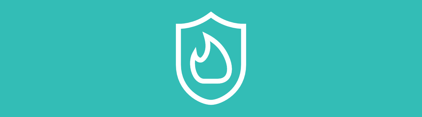 Logo Arbeitsschutz Digital - Wei?e Flamme und Wappen auf trkisem Hintergrund